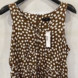 NWT Brown Polka Dot Peplum Style Blouse